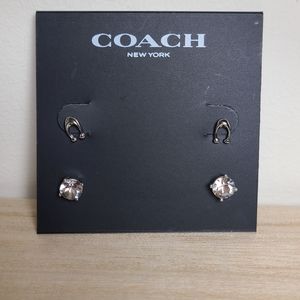 NWT Coach Earrings in Coach Bag 2 Pack